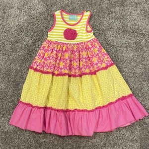 Size 6 Sage and Lilly pink and yellow dress
